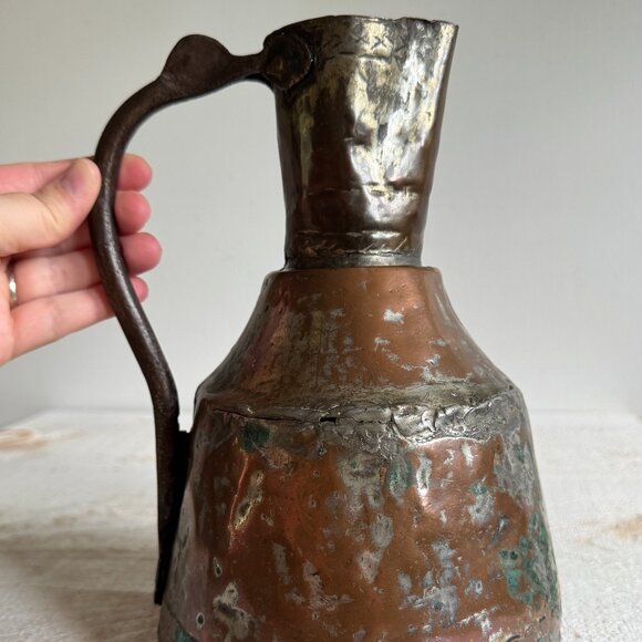 Vintage Metal Jug With Lots of Tarnishing and Wear - Picture 9 of 10